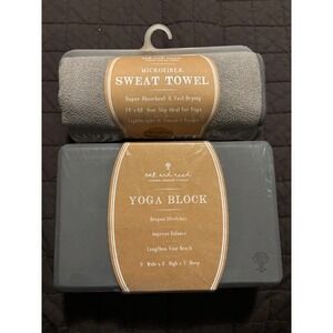 Oak‎ and Reed Yoga Block & Sweat Towel Set Gray Fitness Workout Exercise